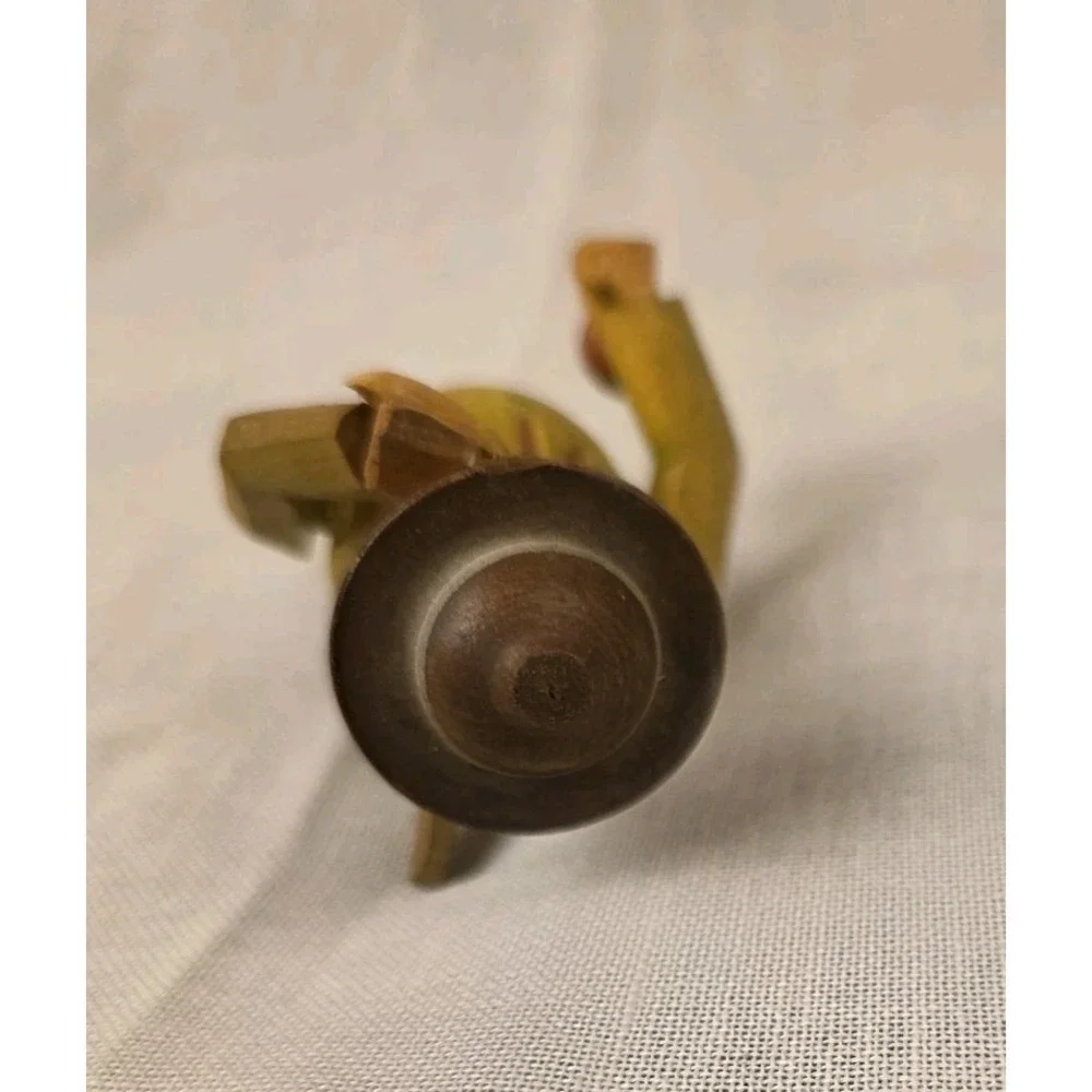 Vintage Antique‎ Anri Hand Carved Painted Wood Wine Cork Bottle Stopper